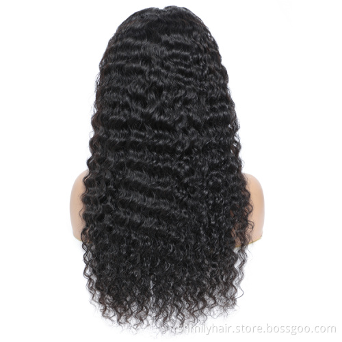 Deep Wave Unprocessed Raw Brazilian Wig Vendor Brazilian Virgin Hair Full Lace Closure Human Hair Wig 40 Inch Human Hair Wig